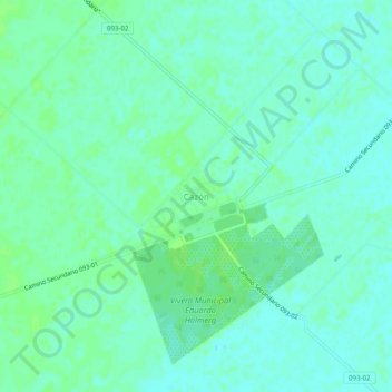 Topografisk kort Cazón, højde, terræn