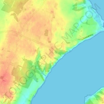 Topografisk kort Sønder Thise, højde, terræn