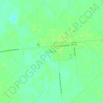 Topografisk kort El Triunfo, højde, terræn