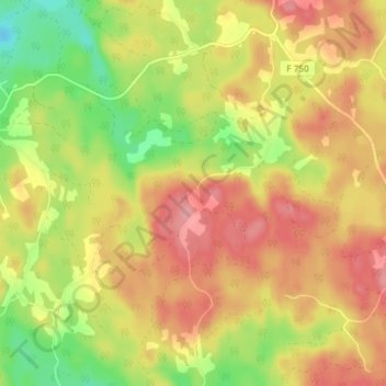 Topografisk kort Lilla Moshult, højde, terræn