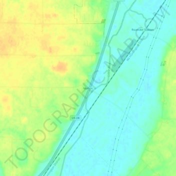 Topografisk kort Mahon, højde, terræn