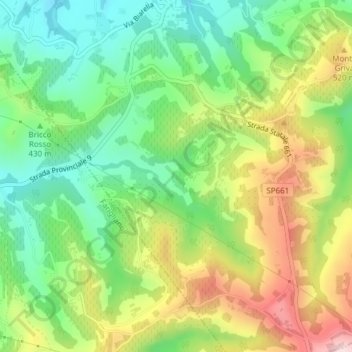 Topografisk kort Gombe, højde, terræn