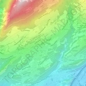 Topografisk kort La Soie, højde, terræn