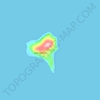 Topografisk kort Monas, højde, terræn