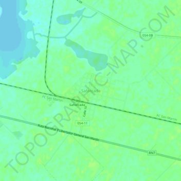 Topografisk kort Saforcada, højde, terræn