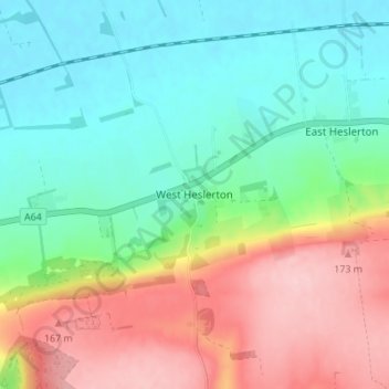 Topografisk kort West Heslerton, højde, terræn