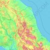 Topografisk kort Monti Sibillini, højde, terræn