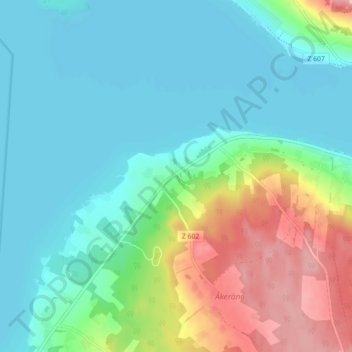Topografisk kort Digernäs, højde, terræn