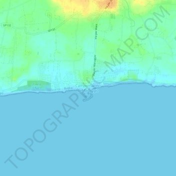 Topografisk kort Campomarino di Maruggio, højde, terræn
