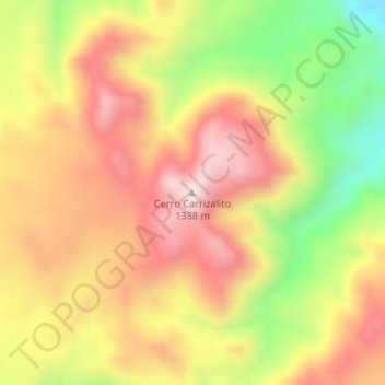 Topografisk kort Cerro Carrizalito, højde, terræn