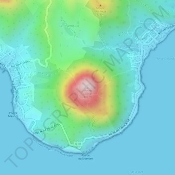 Topografisk kort Morne Larcher, højde, terræn