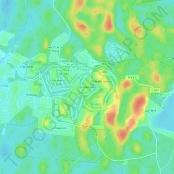 Topografisk kort Les Présidents, højde, terræn