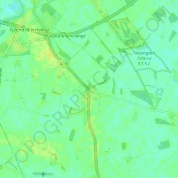 Topografisk kort Crockey Hill, højde, terræn