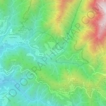 Topografisk kort Iera, højde, terræn