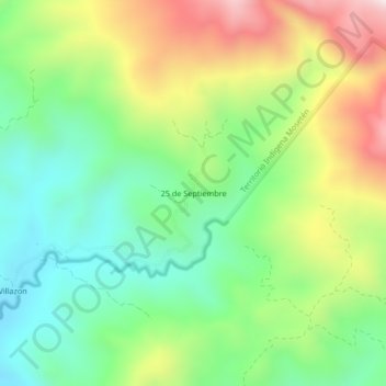 Topografisk kort 25 de Septiembre, højde, terræn