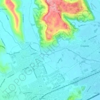 Topografisk kort San Marco, højde, terræn