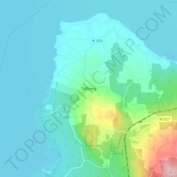 Topografisk kort Tällberg, højde, terræn