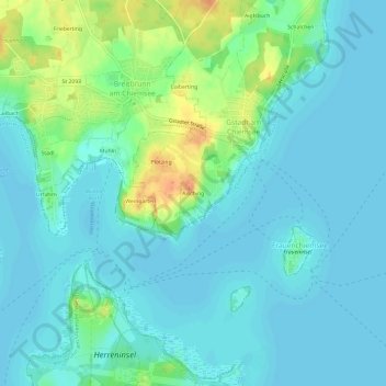 Topografisk kort Aisching, højde, terræn