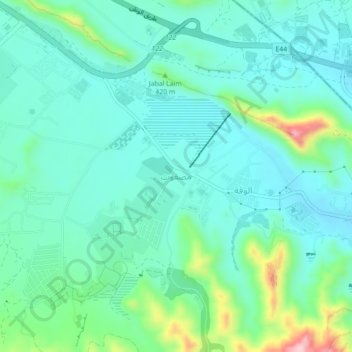 Topografisk kort Masfout, højde, terræn