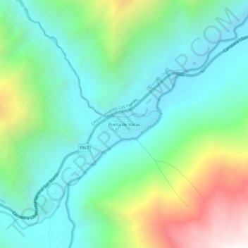 Topografisk kort Punta de Vacas, højde, terræn