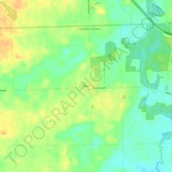 Topografisk kort Metz, højde, terræn