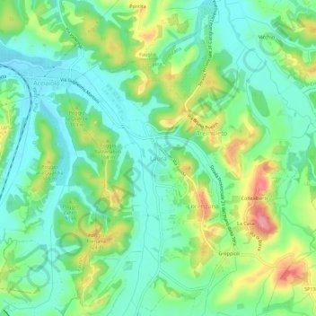 Topografisk kort Laura, højde, terræn