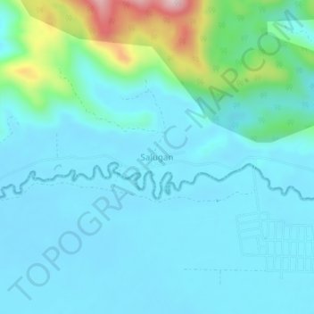 Topografisk kort Salugan, højde, terræn