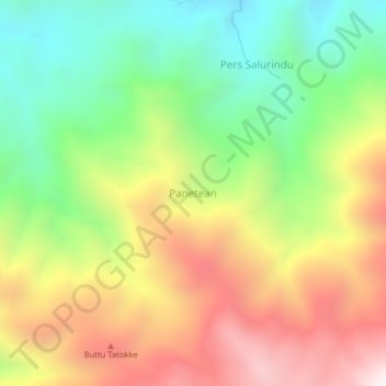 Topografisk kort Panetean, højde, terræn