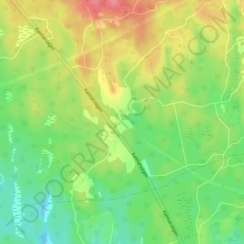 Topografisk kort Västorp, højde, terræn