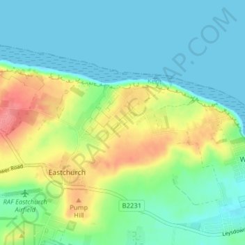 Topografisk kort Berryfield, højde, terræn