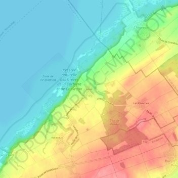 Topografisk kort Forel, højde, terræn