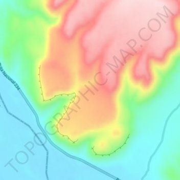 Topografisk kort Collón Curá, højde, terræn