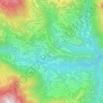 Topografisk kort Olda, højde, terræn