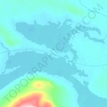 Topografisk kort Tjåmotis, højde, terræn