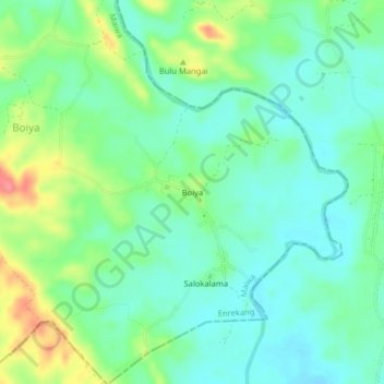 Topografisk kort Boiya, højde, terræn