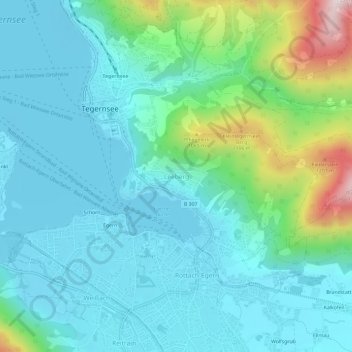 Topografisk kort Leeberg, højde, terræn