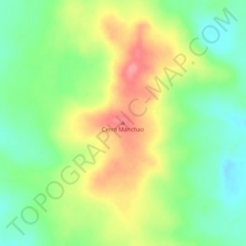 Topografisk kort Cerro Manchao, højde, terræn