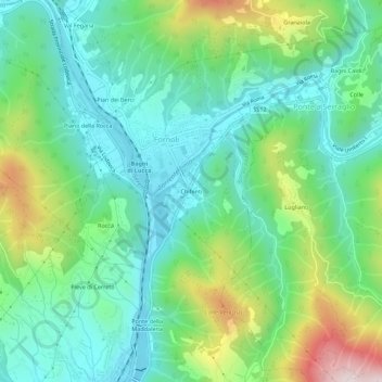 Topografisk kort Chifenti, højde, terræn