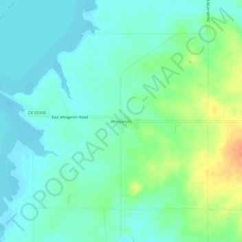 Topografisk kort Winganon, højde, terræn