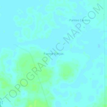 Topografisk kort Pantee Rakyat, højde, terræn