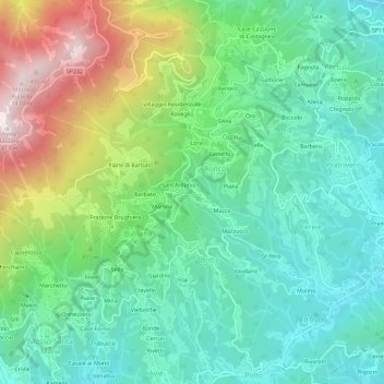 Topografisk kort Vico, højde, terræn
