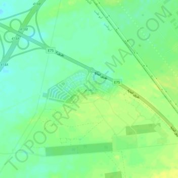 Topografisk kort Al Ghadeer, højde, terræn