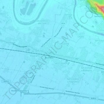 Topografisk kort Navacchio, højde, terræn