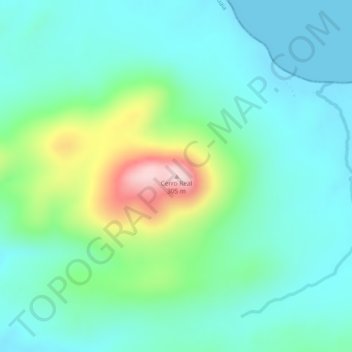 Topografisk kort Cerro Real, højde, terræn