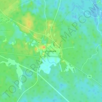 Topografisk kort Forsmark, højde, terræn
