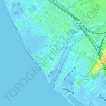 Topografisk kort Патриарх, højde, terræn