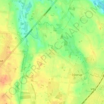 Topografisk kort Assendløse, højde, terræn