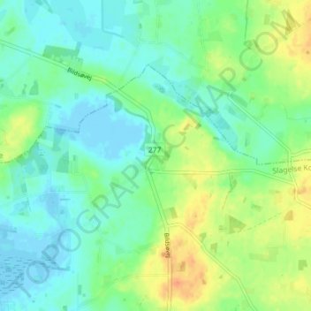 Topografisk kort Bildsø, højde, terræn