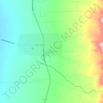 Topografisk kort Villa Larca, højde, terræn