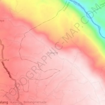 Topografisk kort Bintang, højde, terræn